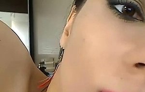 Sexy honey latina brunette girl plays