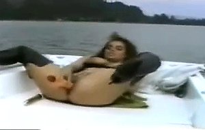 Natasha having dildo fun onboard