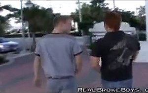 Blonde stud fucks a sexy redhead