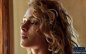 Stunning teen blonde Alice Antoinette is a petite beauty stripteasing