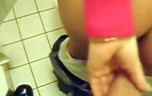 Blonde milf fucking in public toilet