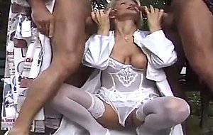 Blonde nurse confronts two sweet patients