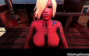 3D MILF blonde gets facefucked well