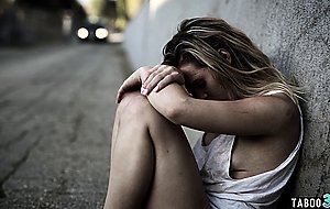 Dirty dude fucking a hot blonde homeless teen Aubrey Sinclair roughly