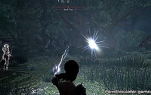 Skyrim MILF sucks huge dick at home
