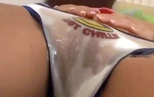 Naughty petite asian babe oil masturbation