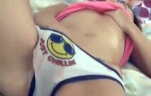 Naughty petite asian babe oil masturbation