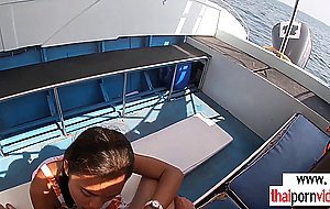 Skinny amateur Thai teen Cherry fucked on a boat outdoor in doggystyle