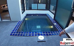 Amateur Thai teen Cherry gave footjob and fucked by BF in the jacuzzi