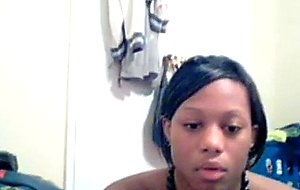 Beautiful black teen shows her sweet body