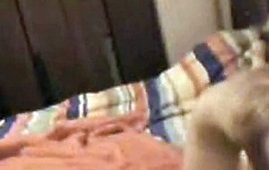 Cute blonde teen rubbing her clit