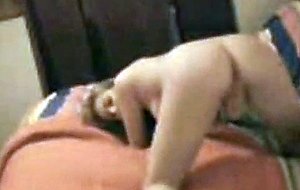 Cute blonde teen rubbing her clit