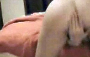 Cute blonde teen rubbing her clit
