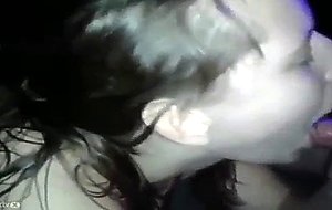 Nympho teen has a spitroasting threesome