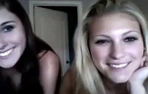 Two real honey college girls play with perfect boobs 
