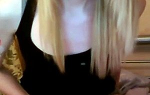 Blonde teen ts jerking off on webcam