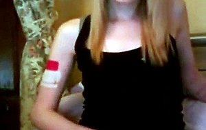 Blonde teen ts jerking off on webcam
