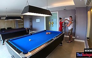 After playing billiard perverted Asian teen sucked dirty boyfriends dick