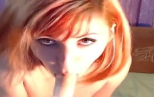 Hot redhead babe fingering her tight cunt