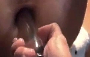 Ass toyed and fucked wife gets facialized 