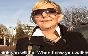 Good blond milf outdoor public fuck