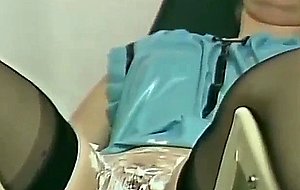 Dripping nurse slits get licked & sucked