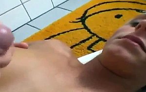 Hot body gets coated in cum