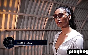 Attractive big ass model Deisy Leon passion posing in hot white clothes