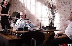 Dirty stepson fucks stepdads horny secretary Whitney Wright in front of him