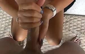 Busty blonde wife sucks cock in porn tryout