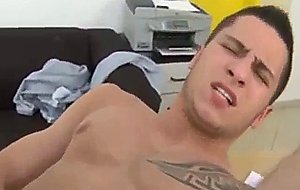 Amateur straight guy bareback ass fucked on a desk