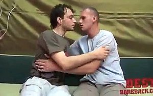 Two horny dudes with massive cocks doggiestyling