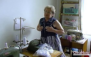 OmaHoteL Amateur Grandma Playing Striptease All Alone and Horny