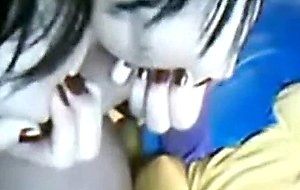 Emo honey young teen goth girl on webcam!