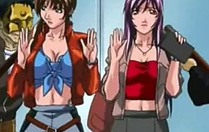 Gangbang party with tied and blindfold anime