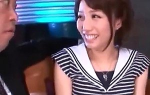 Ass teased asian babe tongue kissing a dude in close-up