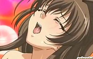 Busty hentai honey riding dick in front of her friends