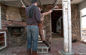 Inked teen thief bound and ass fucked