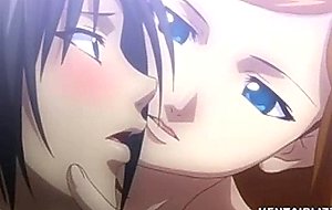 Busty hentai gangbanged and creampie in the ring
