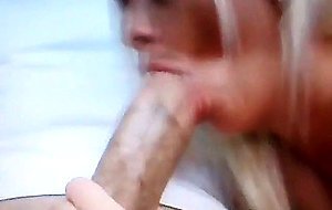 Blonde loves to suck a big dick! Amateur!