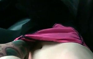 Blonde student deep throats huge dick on backseat in public