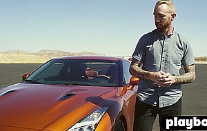 Model Abby Brothers exposed her perfect ass in hot outdoor posing action