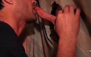 Hot sucking action at the homemade glory hole 19
