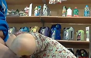 Amateur blowjob in a shop