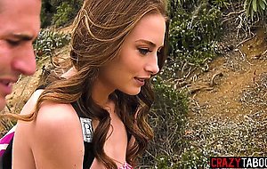 Petite girlfriend Kyler Quinn sucked partners dick in front of his stepmom