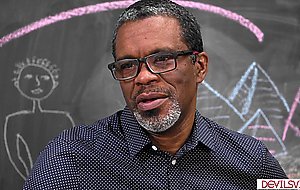 Small tits teen student spanked then fucked by black teacher