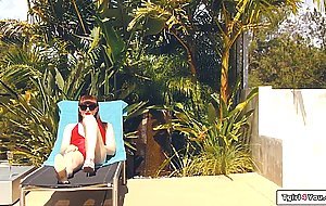 Small tits tgirl Natalie Mars rims and bangs a petite girl