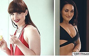 Small tits tgirl Natalie Mars rims and bangs a petite girl