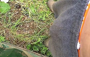 Play with my big hard white cock outdoors!