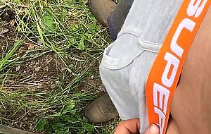 Play with my big hard white cock outdoors!